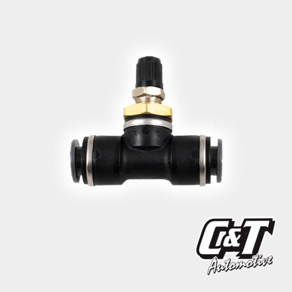 T Piece - 3/8" PTC to 1/8" NPT + 1/8" Inflation Valve