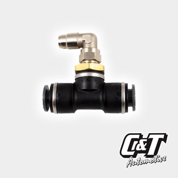 T Piece - 3/8" PTC to 1/8" NPT + 1/8" 90° PTC Fitting